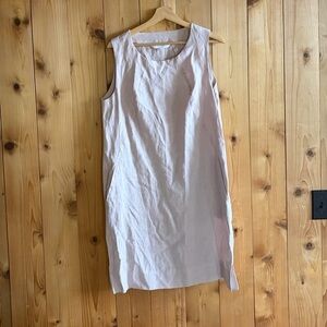 Crown Linen Designs Linen Midi Maxi Long Dress Size Medium Sleeveless V-Neck